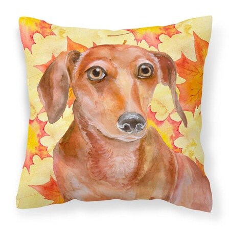 Carolines Treasures Carolines Treasures BB9968PW1414 Red Dachshund Fall Fabric Decorative Pillow BB9968PW1414